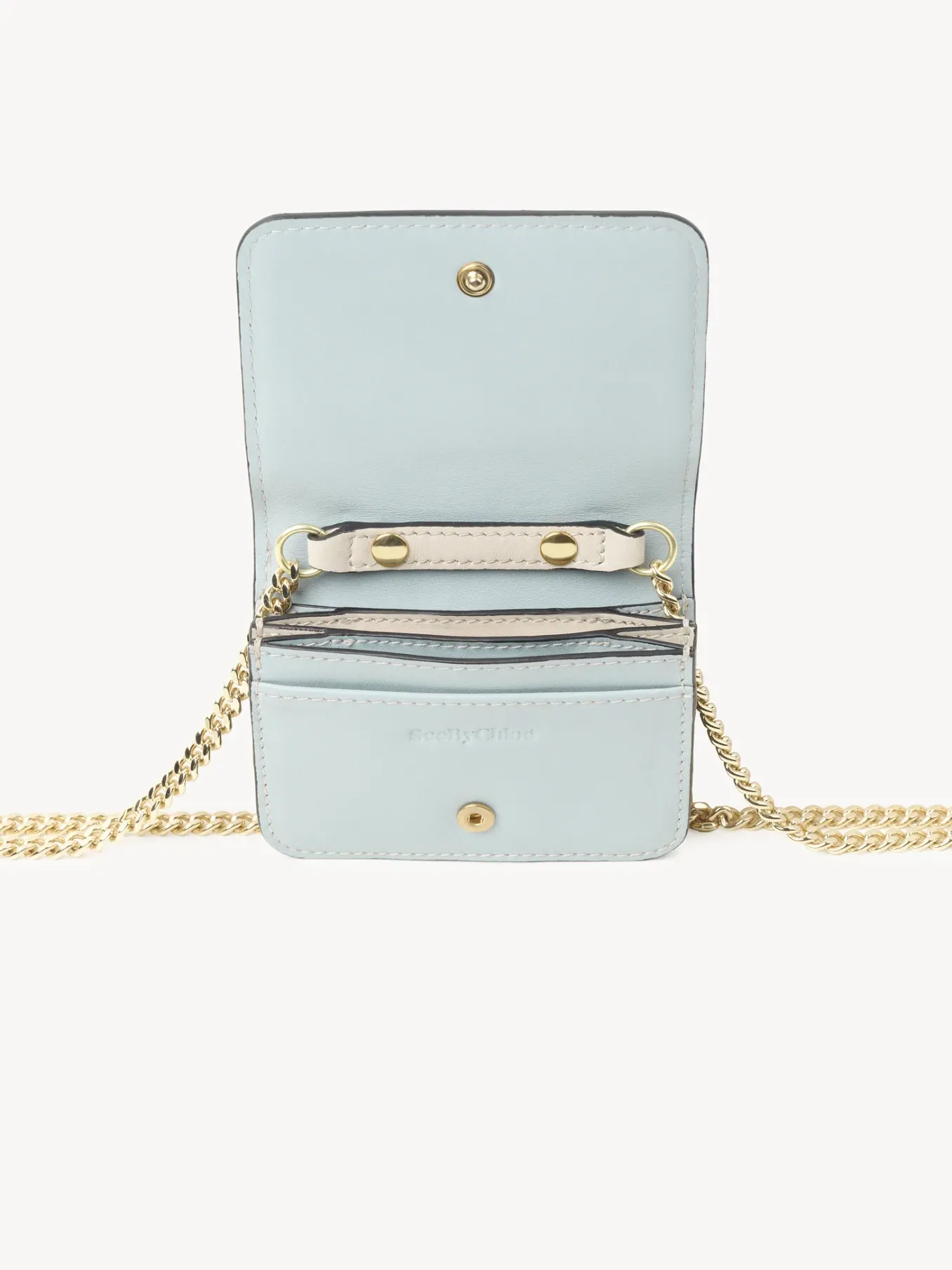 Pochettes-Chloé Mini Sac Porte-Cartes Layers Sterling Blue