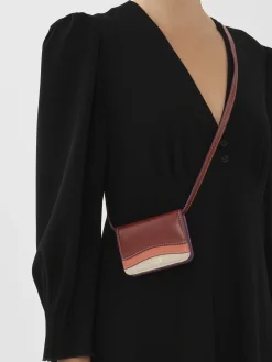 Pochettes-Chloé Mini Sac Porte-Cartes Layers Cement Beige