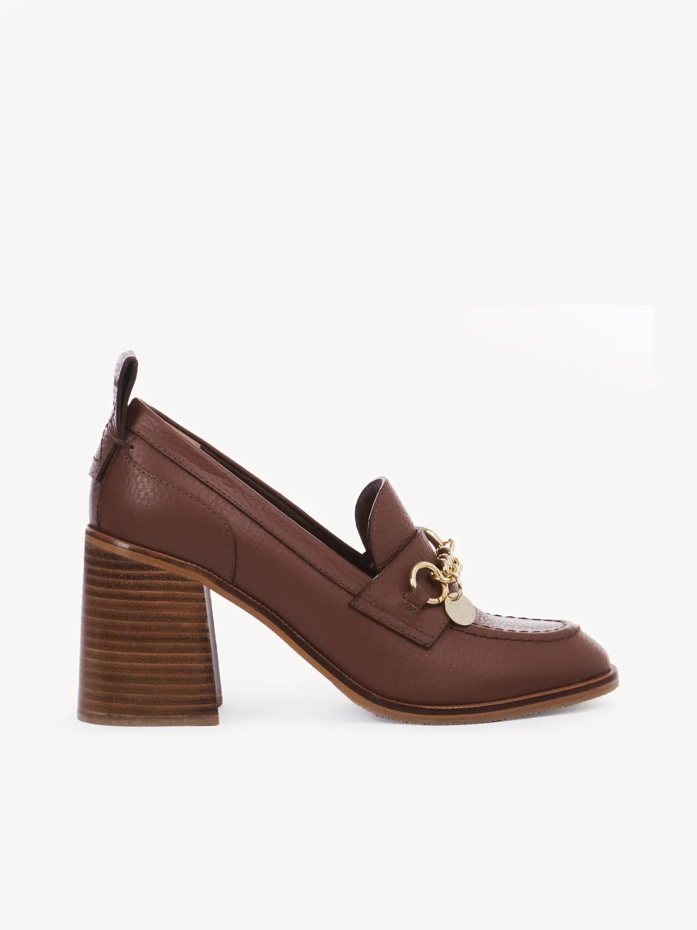 Sandales Et Espadrilles-Chloé Mocassins A Talon Aryel Cognac