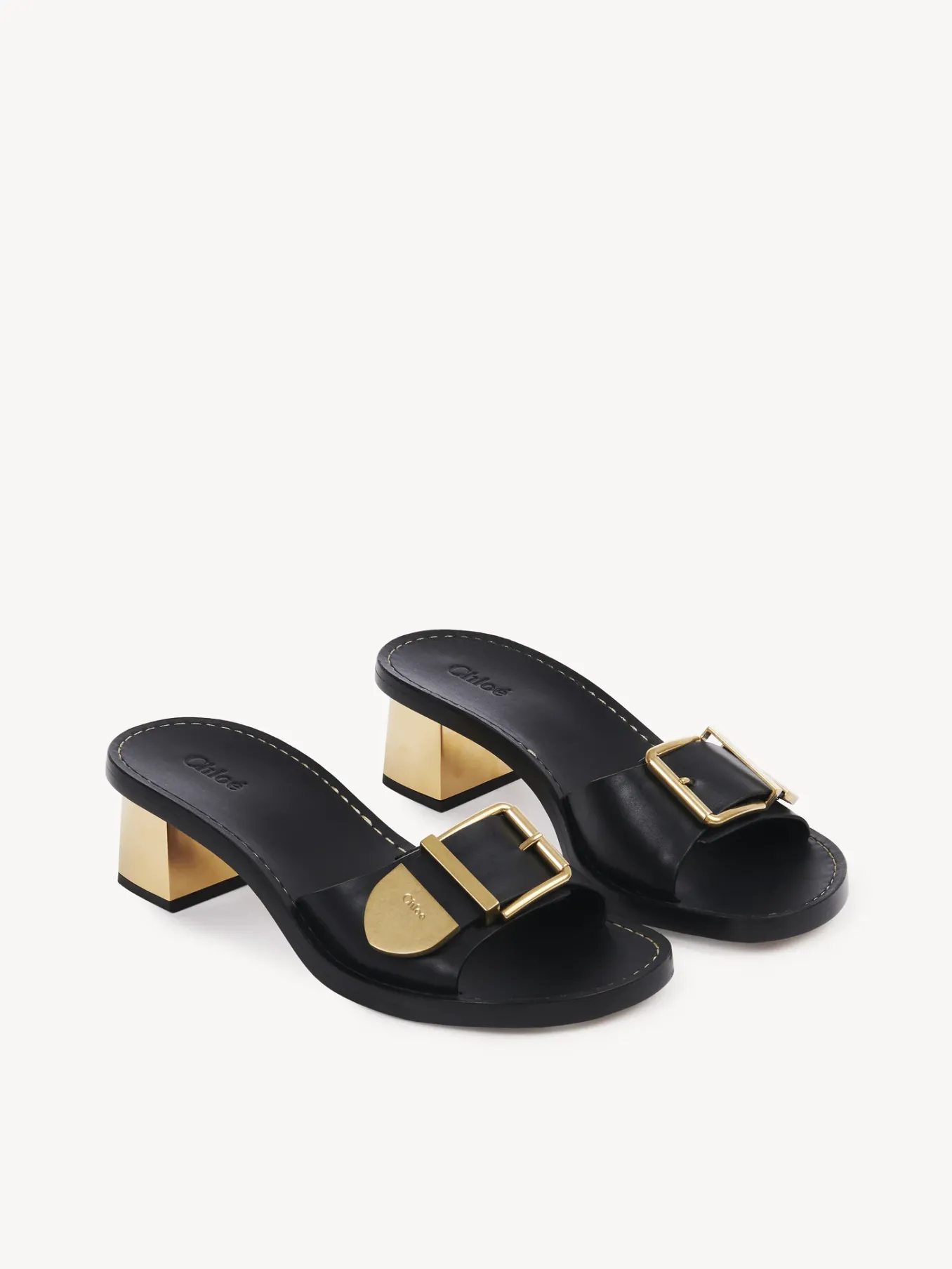 Mules-Chloé Mules A Talon Rebecca Noir
