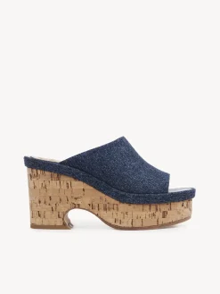 Denim-Chloé Mules Compensees Oli Denim