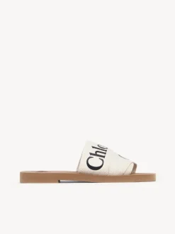 Tenues De Plage-Chloé Mules Plates Woody Blanc