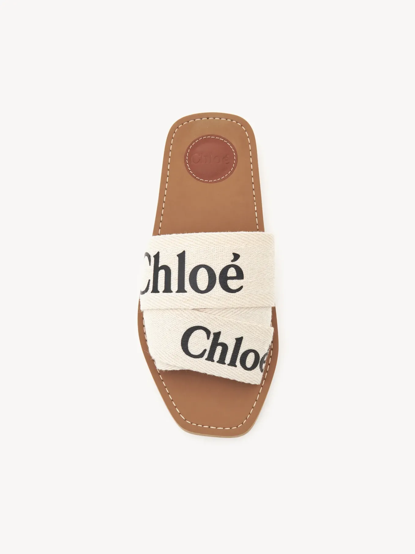 Tenues De Plage-Chloé Mules Plates Woody Blanc