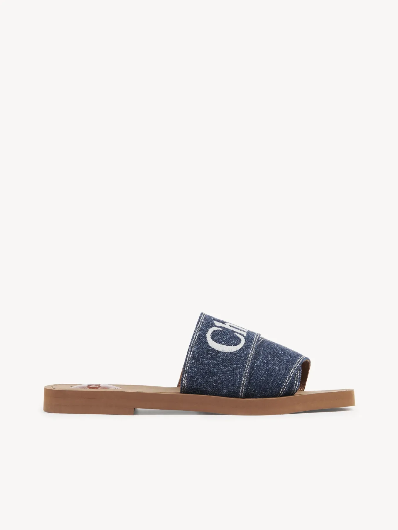 Tenues De Plage-Chloé Mules Plates Woody Denim