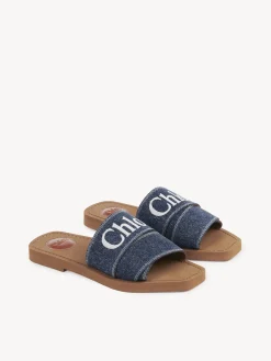 Tenues De Plage-Chloé Mules Plates Woody Denim