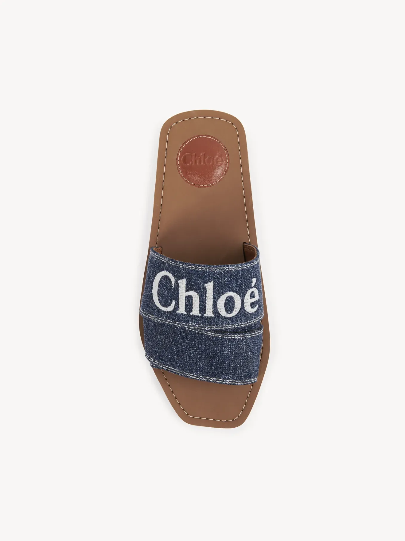 Tenues De Plage-Chloé Mules Plates Woody Denim