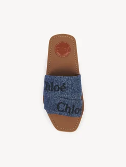 Tenues De Plage-Chloé Mules Plates Woody Denim