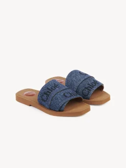Tenues De Plage-Chloé Mules Plates Woody Denim