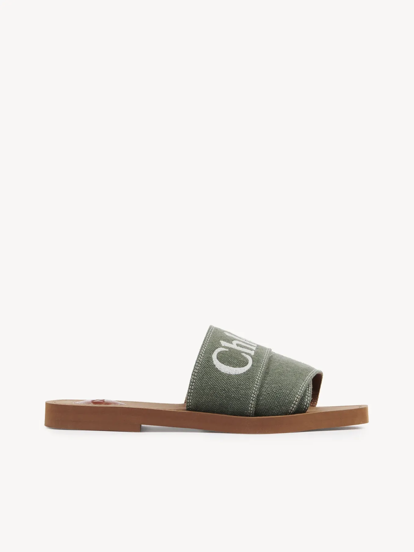 Tenues De Plage-Chloé Mules Plates Woody Wide Forest