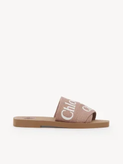 Tenues De Plage-Chloé Mules Plates Woody Pink Tea