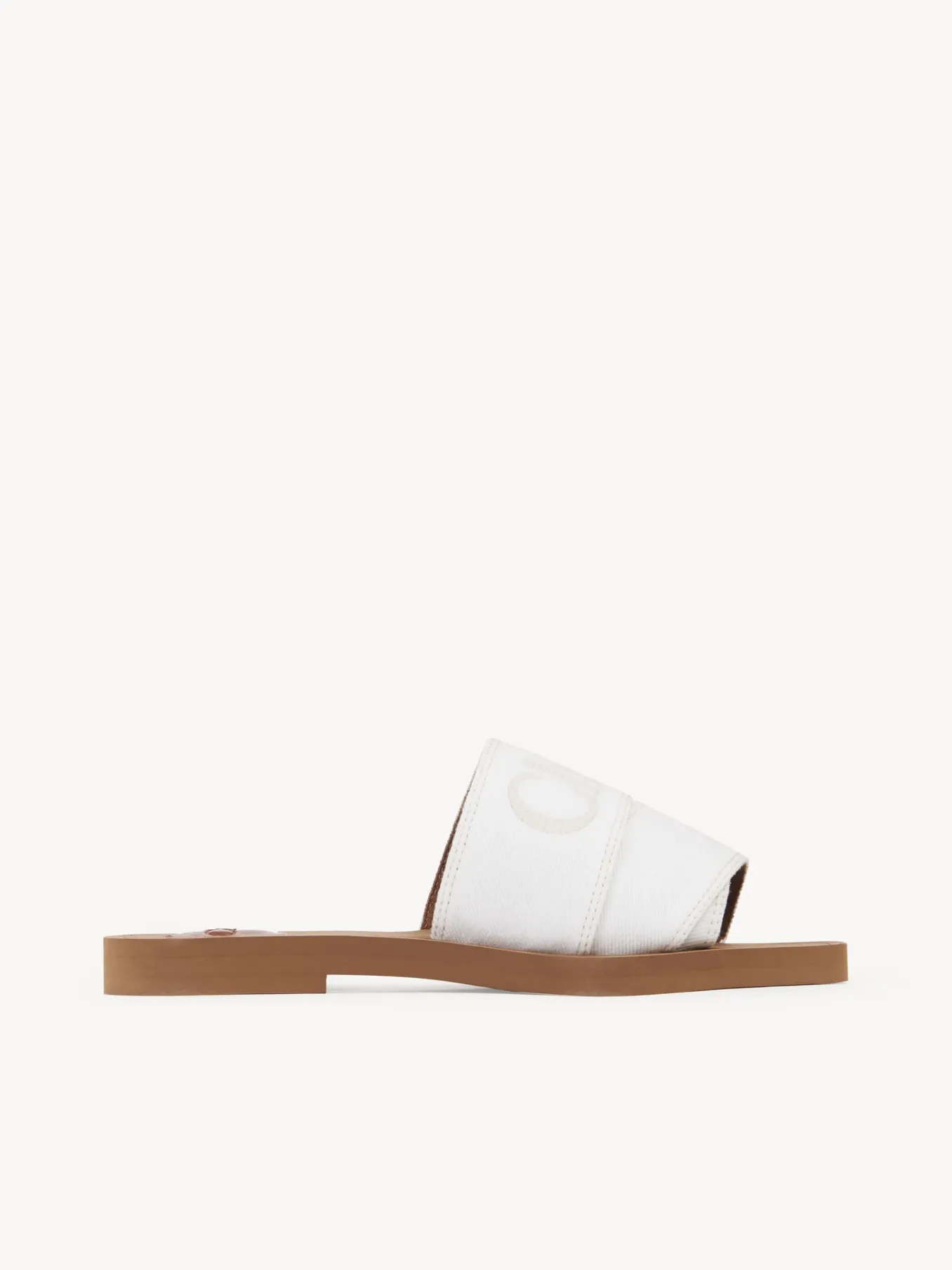 Tenues De Plage-Chloé Mules Plates Woody Snow White