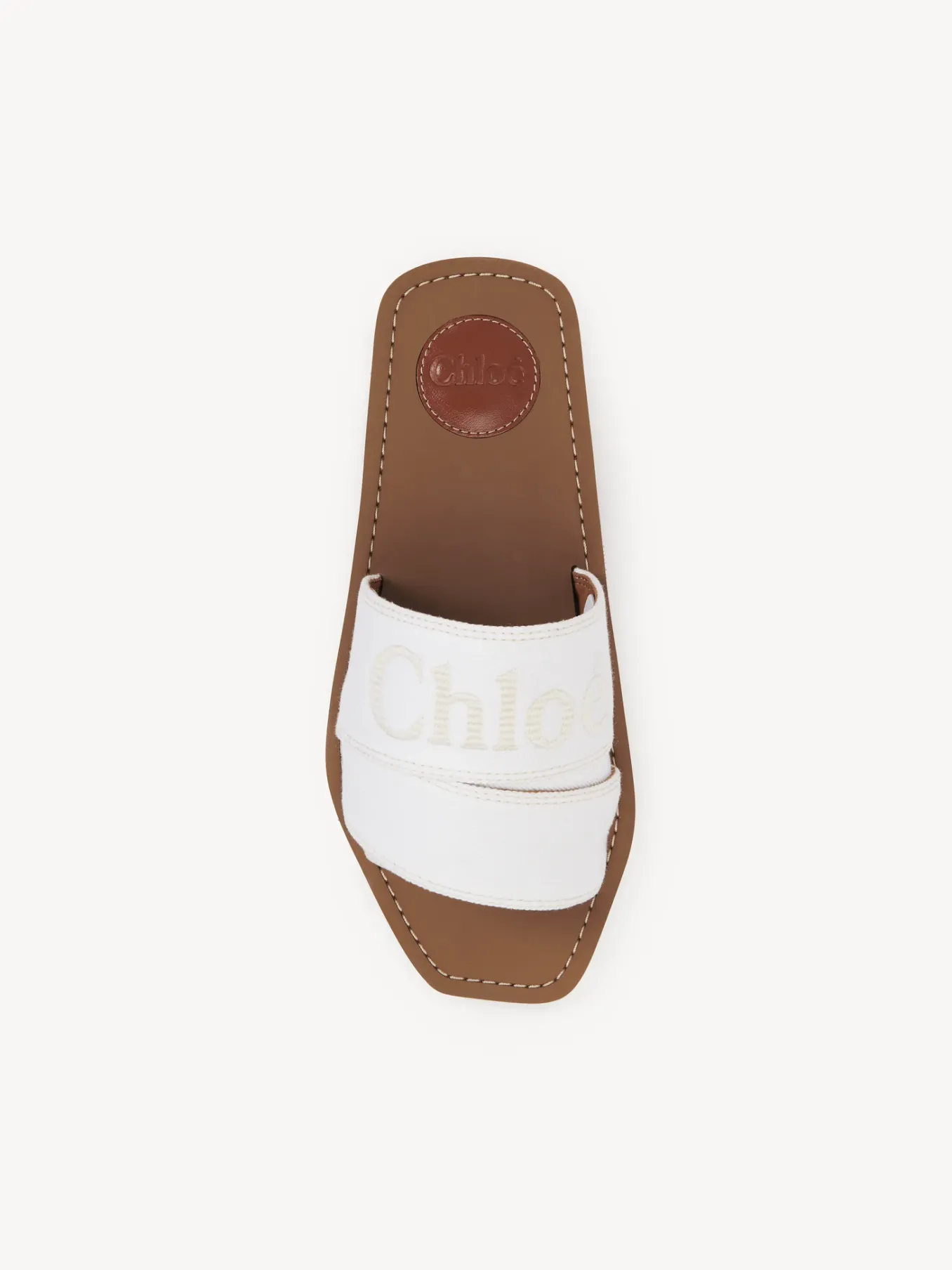 Tenues De Plage-Chloé Mules Plates Woody Snow White