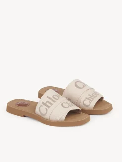 Tenues De Plage-Chloé Mules Plates Woody Blushy Beige