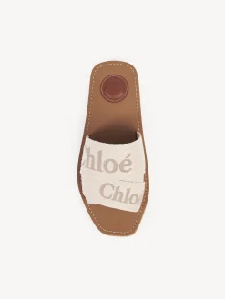 Tenues De Plage-Chloé Mules Plates Woody Blushy Beige