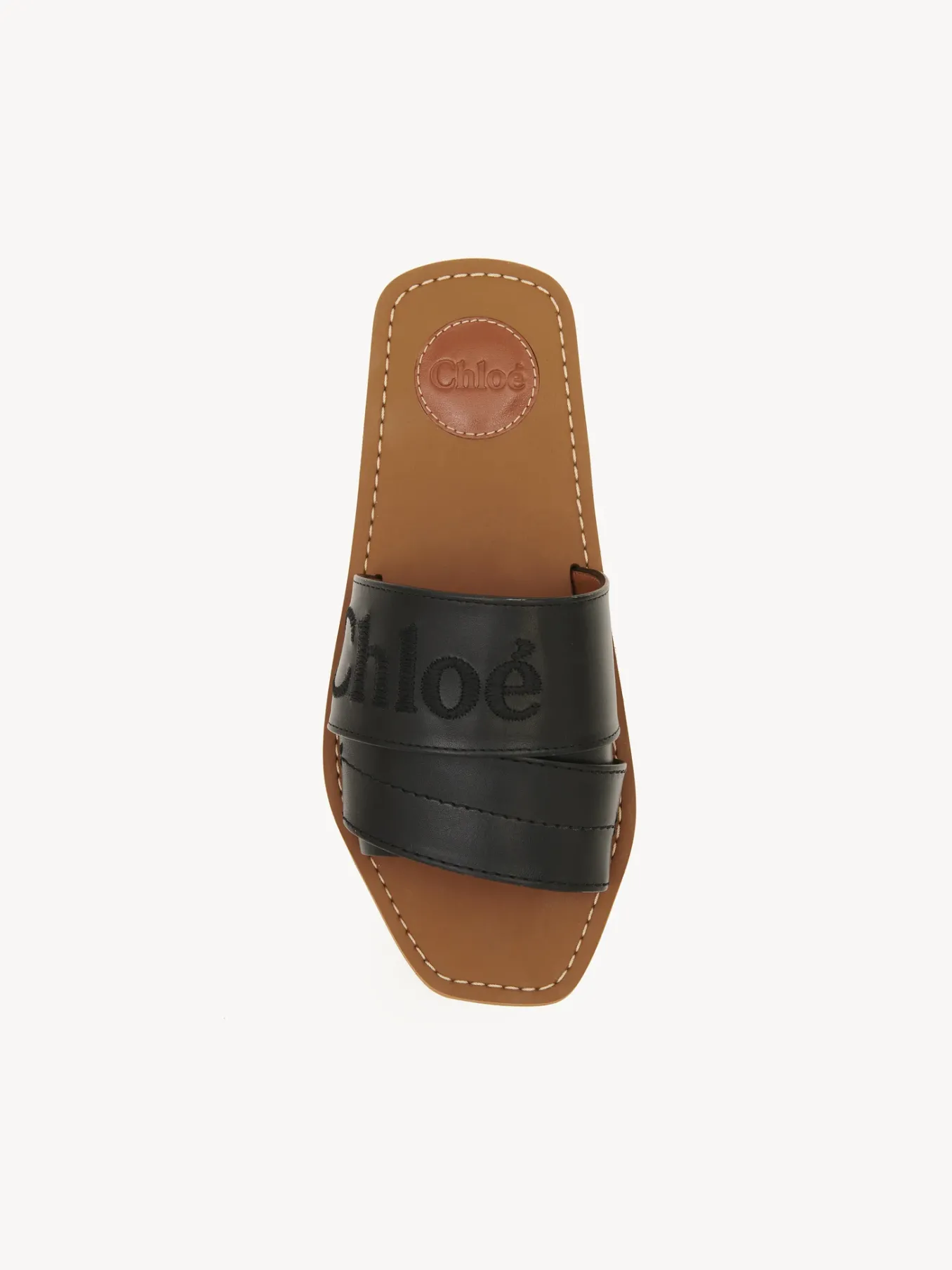 Tenues De Plage-Chloé Mules Plates Woody Noir