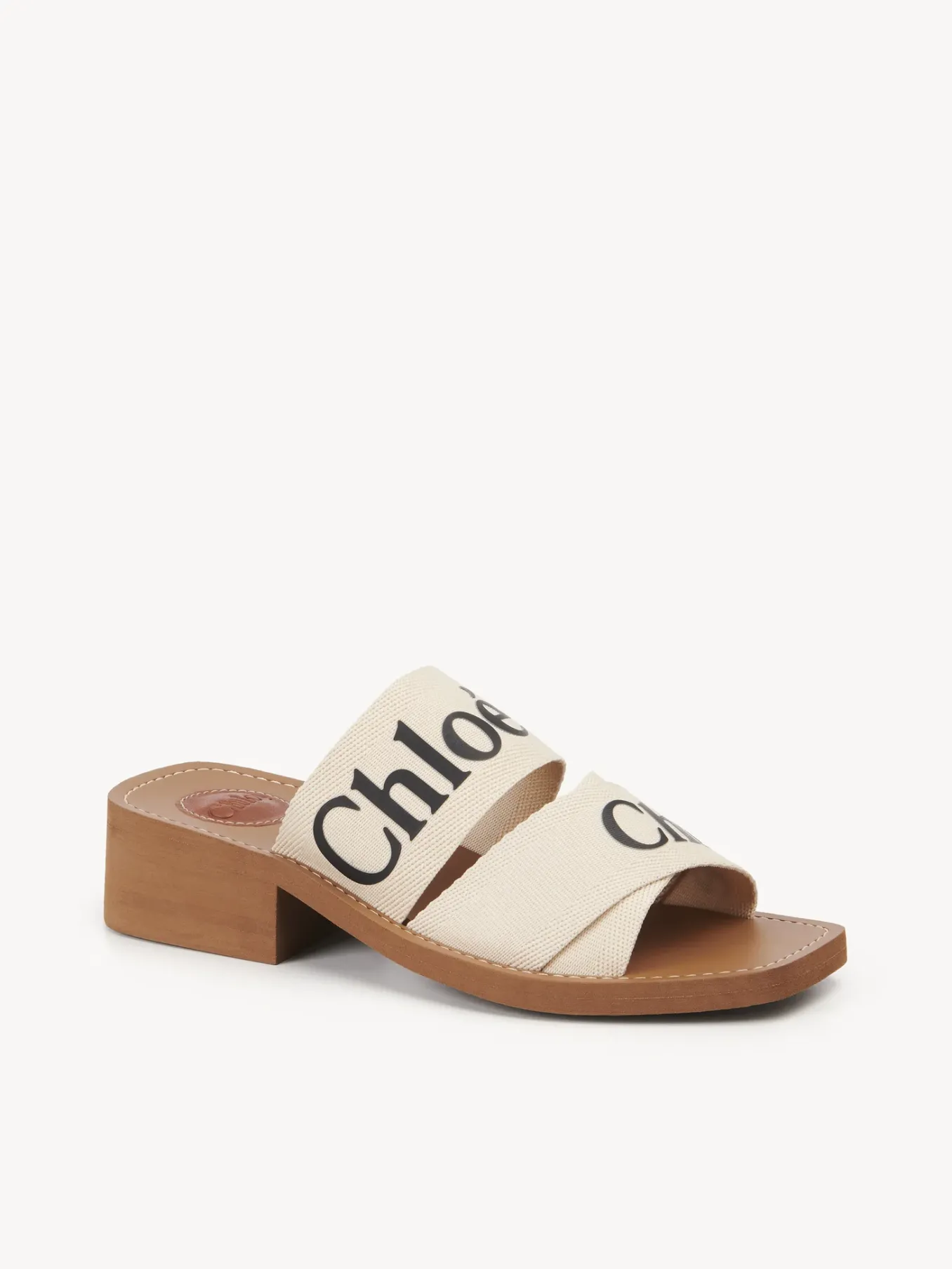 Lin-Chloé Mules Woody Blanc