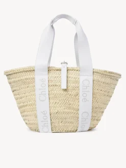 Sacs Cabas-Chloé Panier Chloe Sense Crystal White