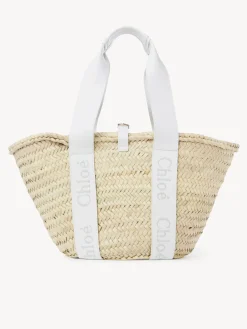 Sacs Cabas-Chloé Panier Chloe Sense Crystal White
