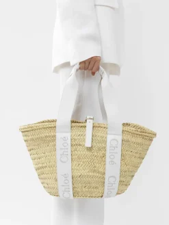 Sacs Cabas-Chloé Panier Chloe Sense Crystal White