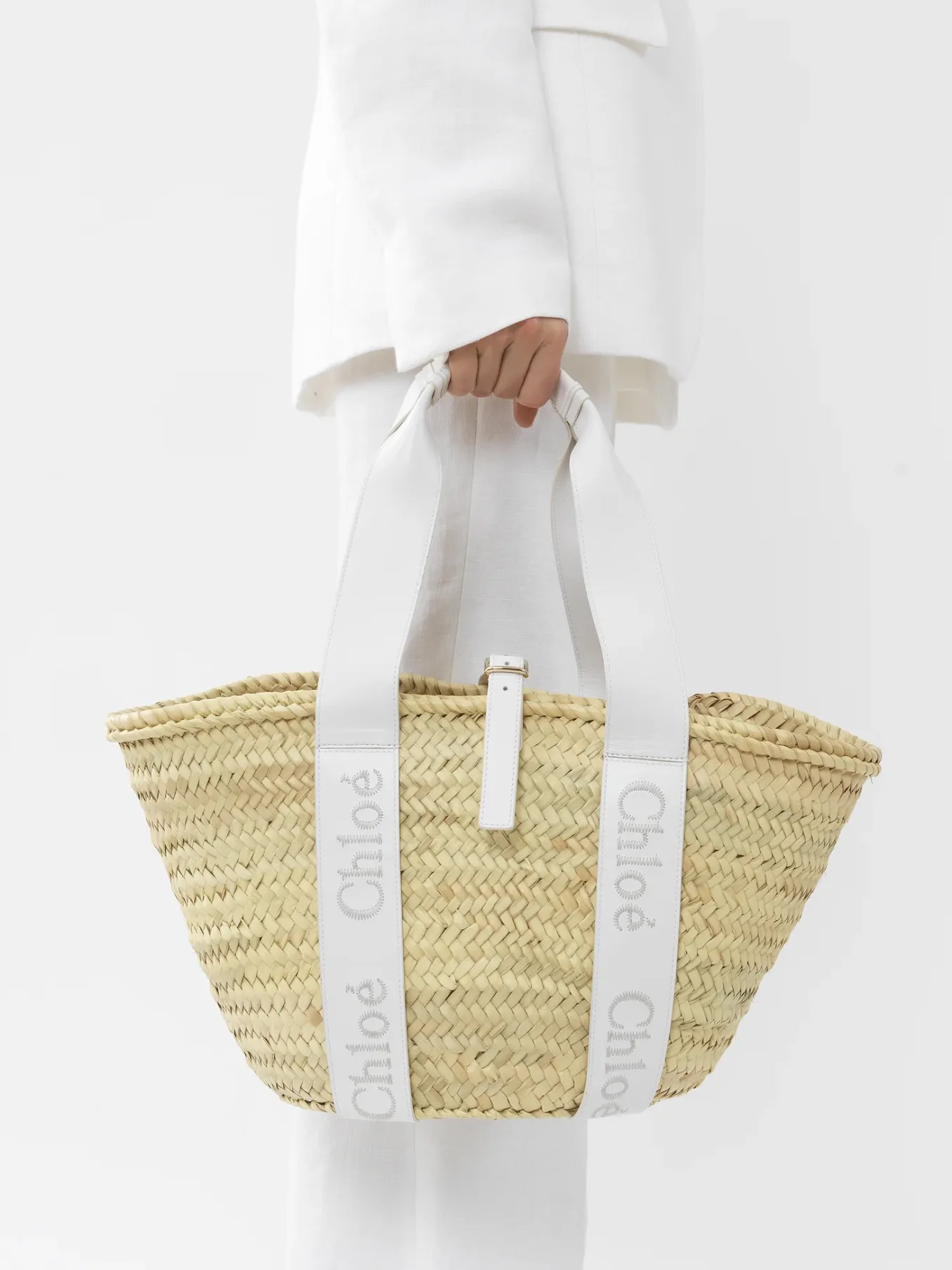 Sacs Cabas-Chloé Panier Chloe Sense Crystal White