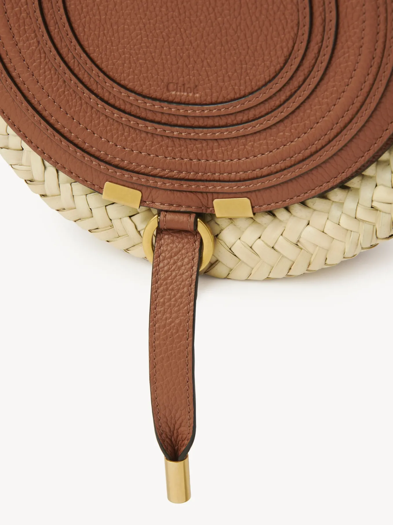 Sacs À Bandoulière-Chloé Panier Rond Porte Épaule Marcie Tan