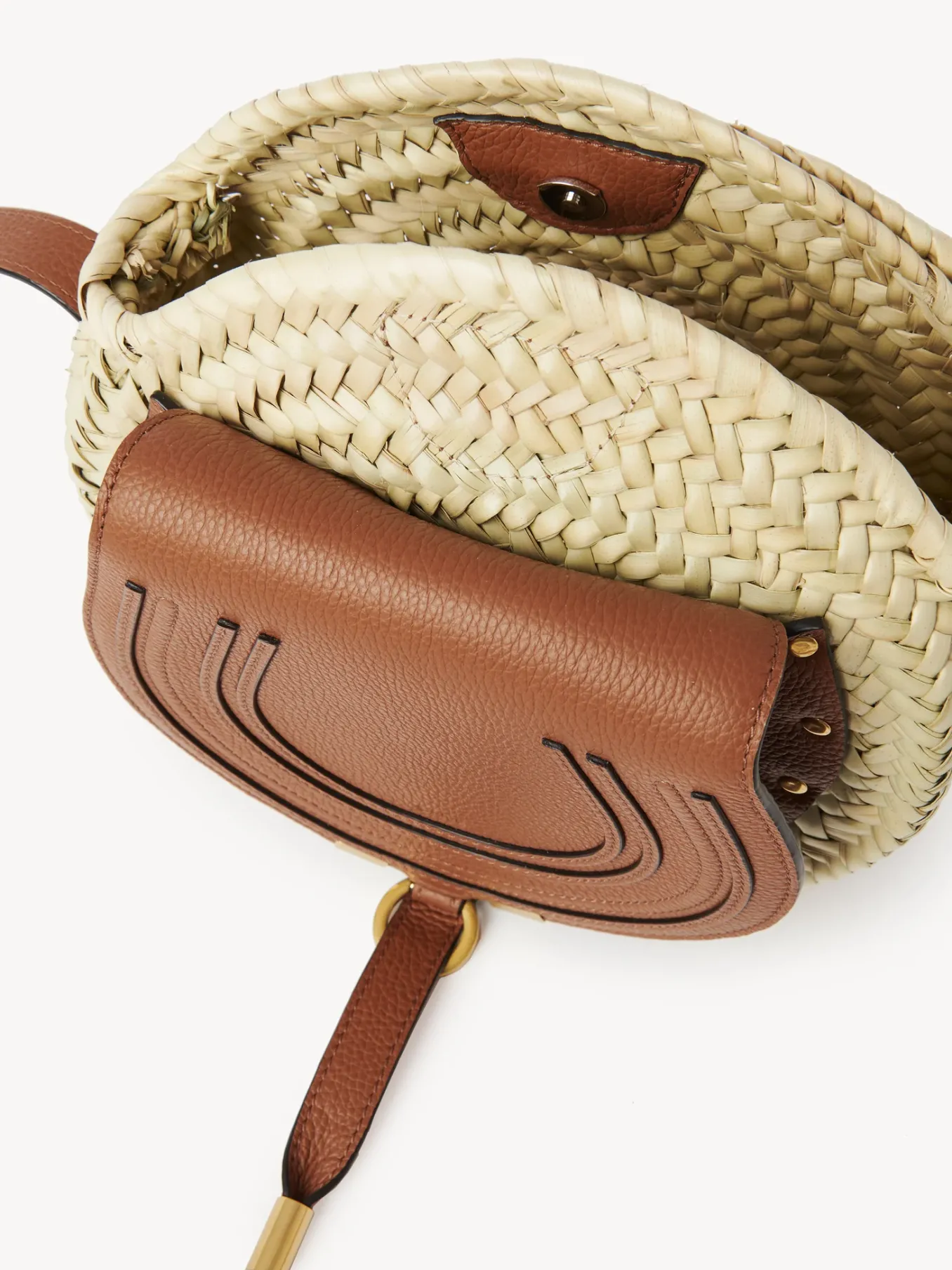 Sacs À Bandoulière-Chloé Panier Rond Porte Épaule Marcie Tan