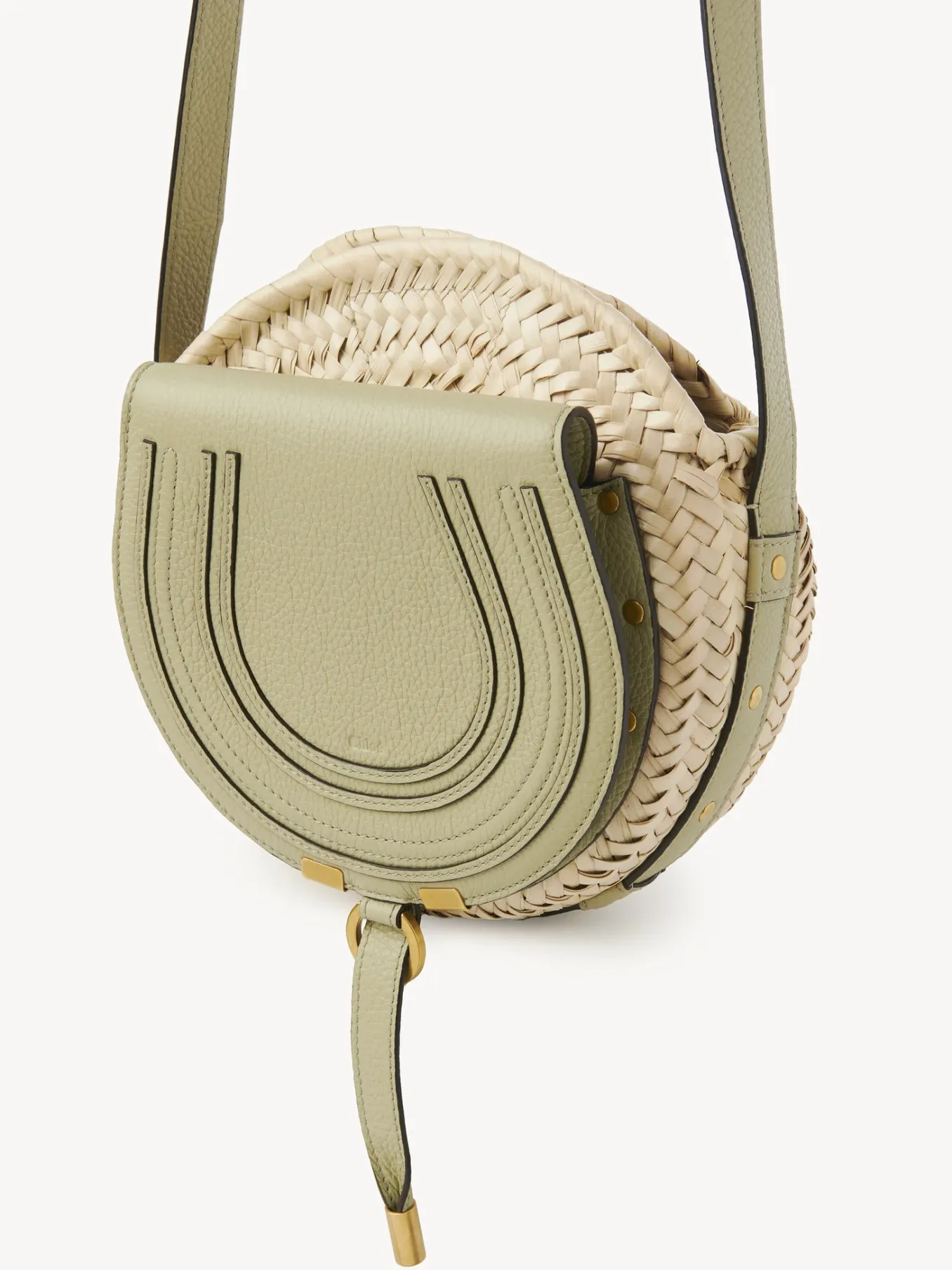 Sacs À Bandoulière-Chloé Panier Rond Porte Épaule Marcie Faded Green