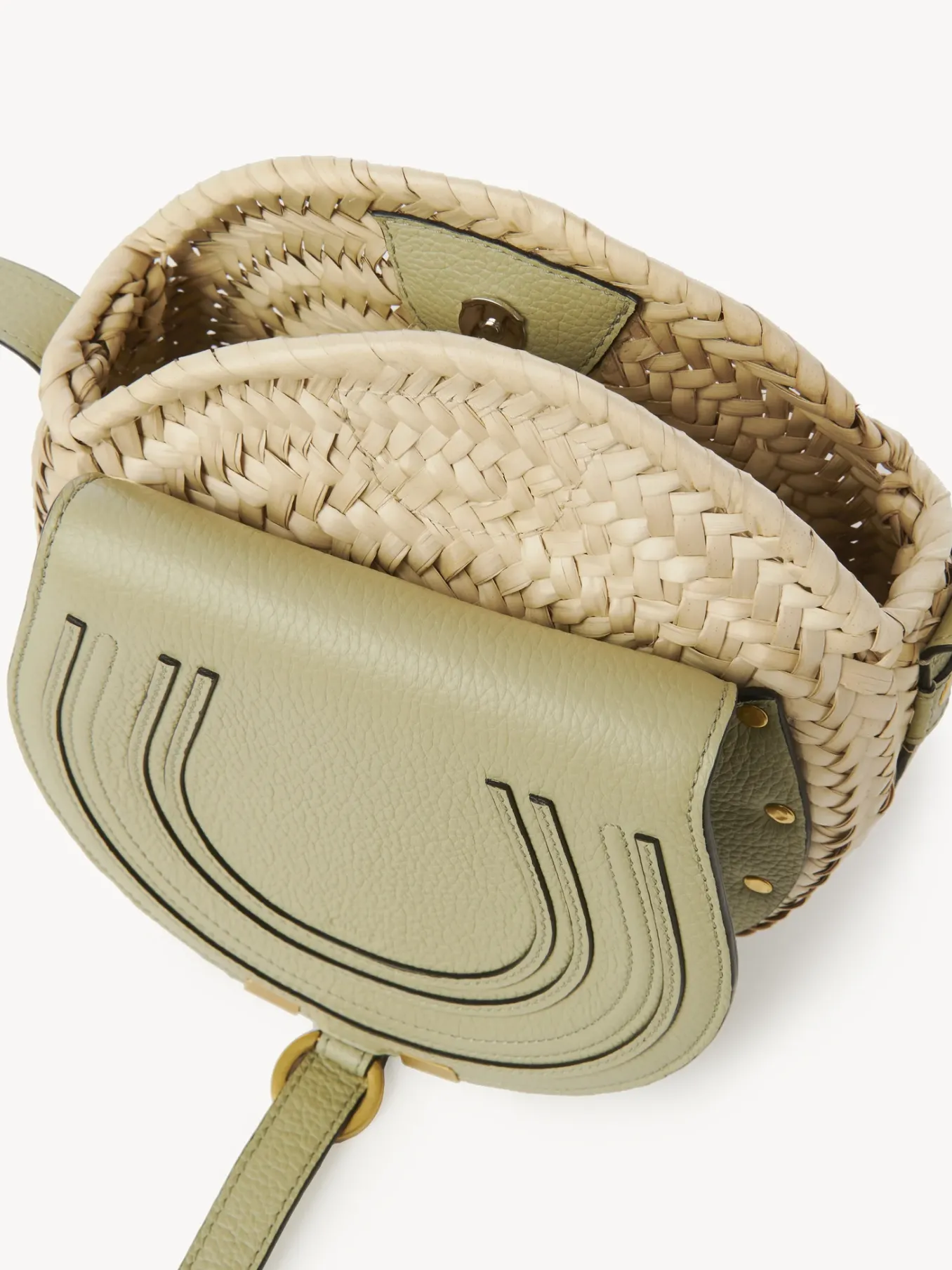 Sacs À Bandoulière-Chloé Panier Rond Porte Épaule Marcie Faded Green