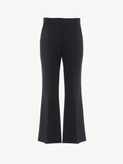 Pantalons Et Shorts-Chloé Pantalon Bootcut Court Abyss Blue