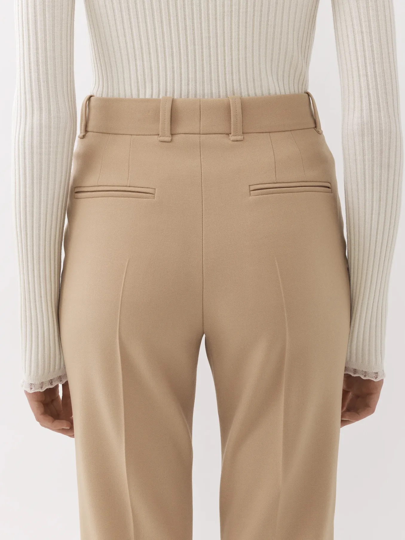 Pantalons Et Shorts-Chloé Pantalon Bootcut Court Soft Tan