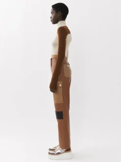 Pantalons Et Shorts-Chloé Pantalon Cargo Fusele Multicolor Brown 1