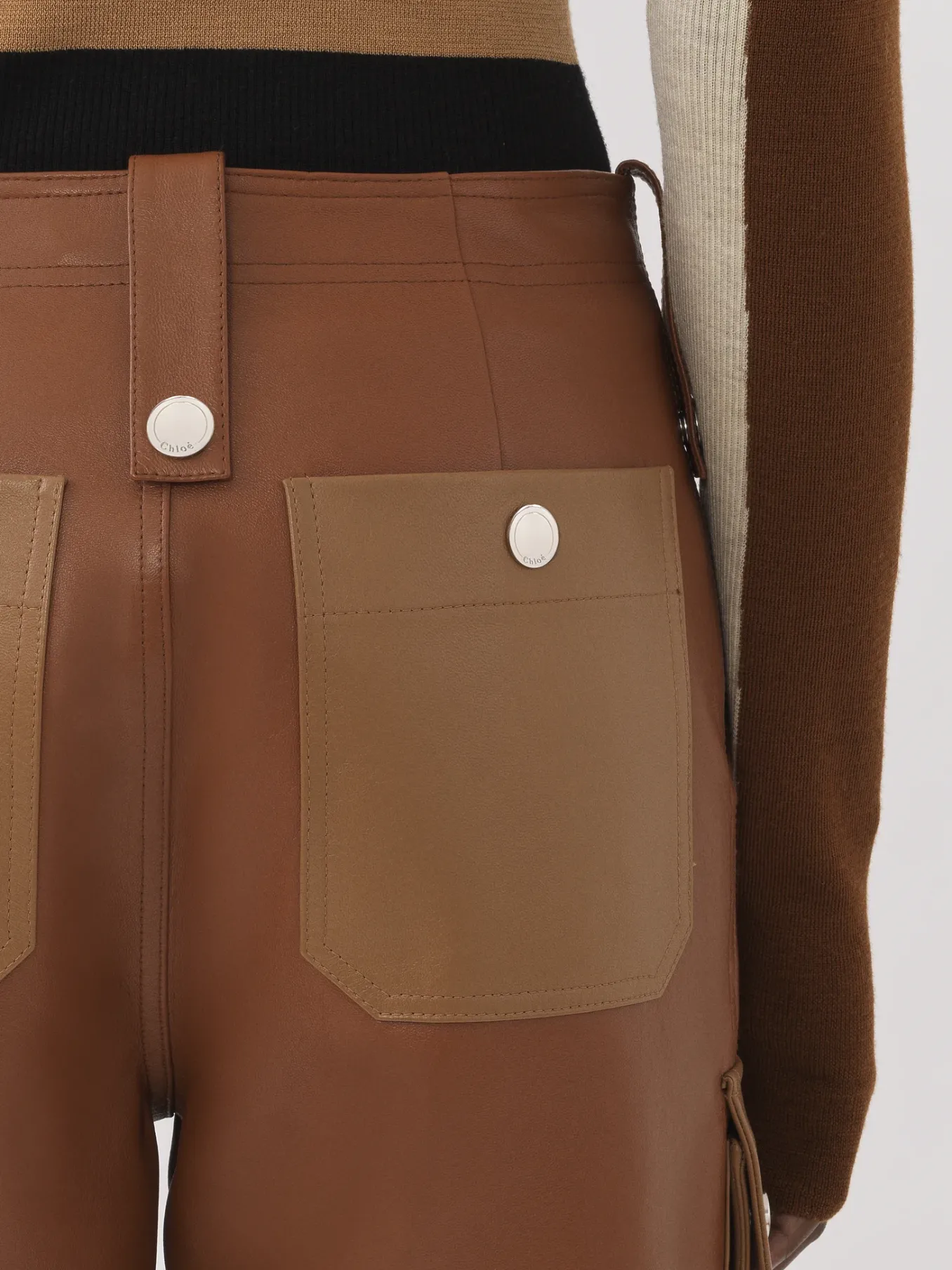Pantalons Et Shorts-Chloé Pantalon Cargo Fusele Multicolor Brown 1