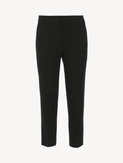Pantalons Et Shorts-Chloé Pantalon Cigarette Court Noir