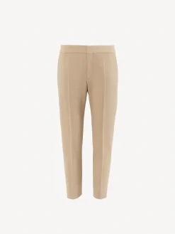 Pantalons Et Shorts-Chloé Pantalon Cigarette Court Soft Tan