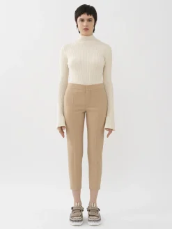 Pantalons Et Shorts-Chloé Pantalon Cigarette Court Soft Tan