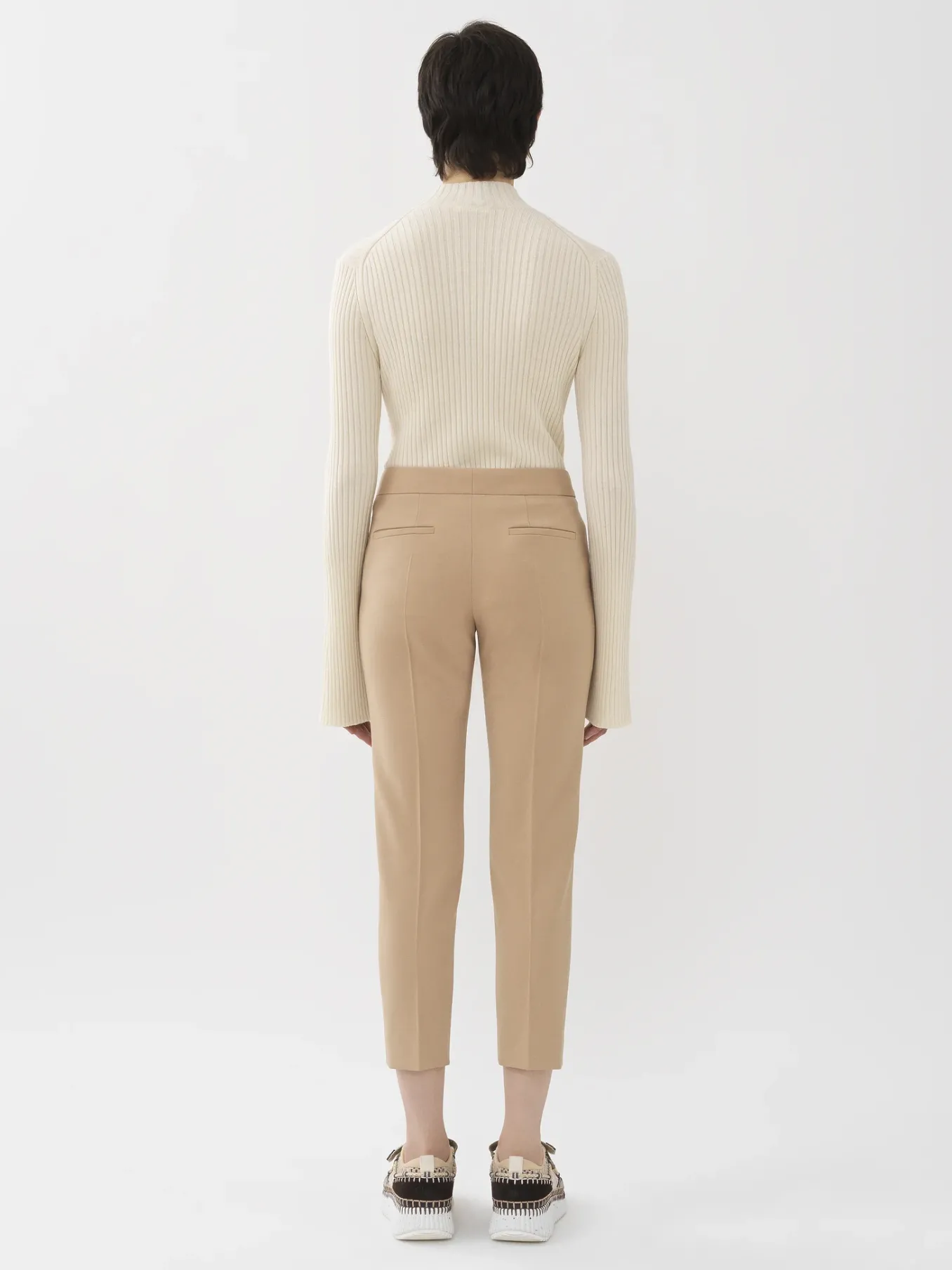 Pantalons Et Shorts-Chloé Pantalon Cigarette Court Soft Tan
