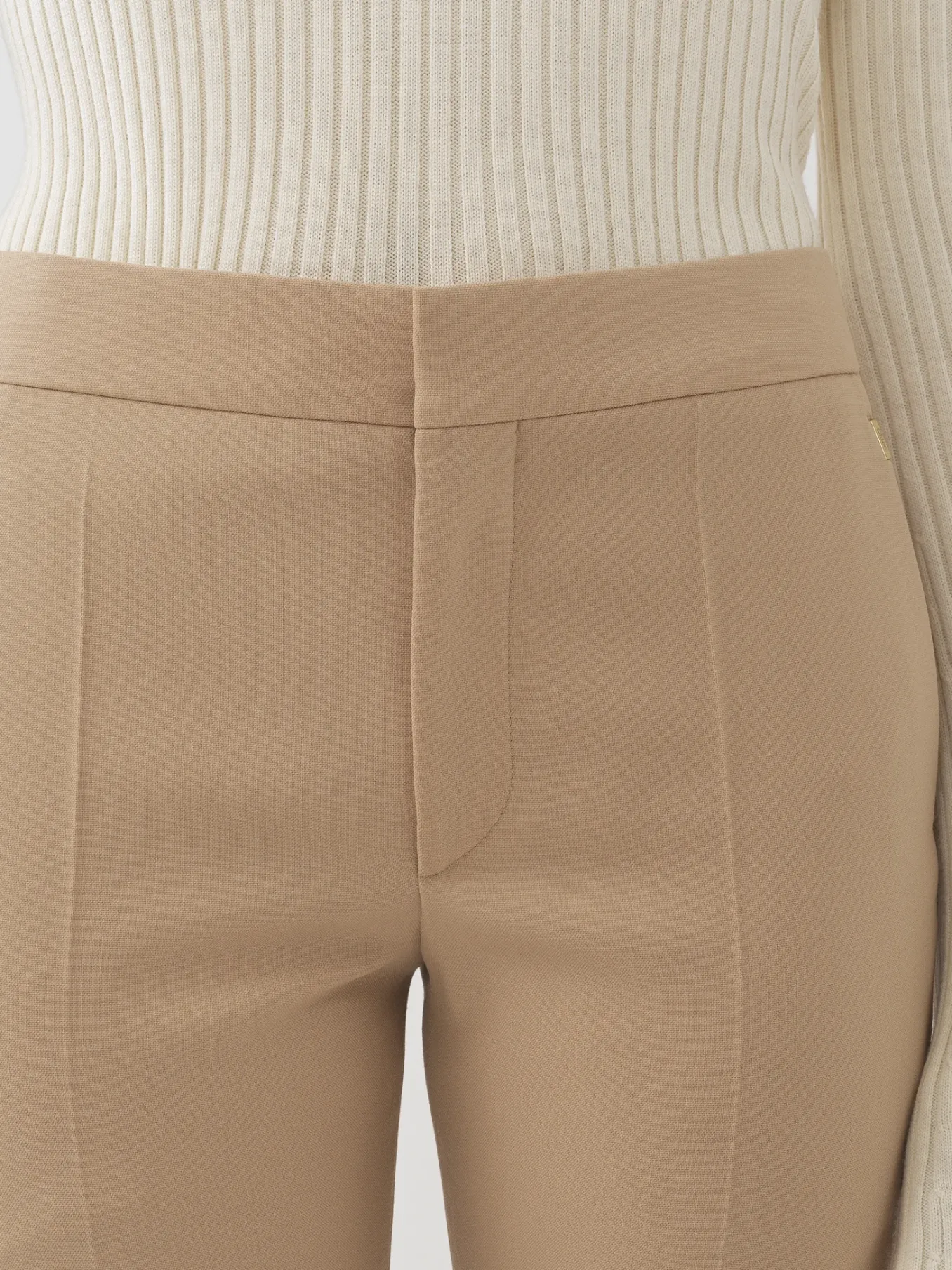 Pantalons Et Shorts-Chloé Pantalon Cigarette Court Soft Tan