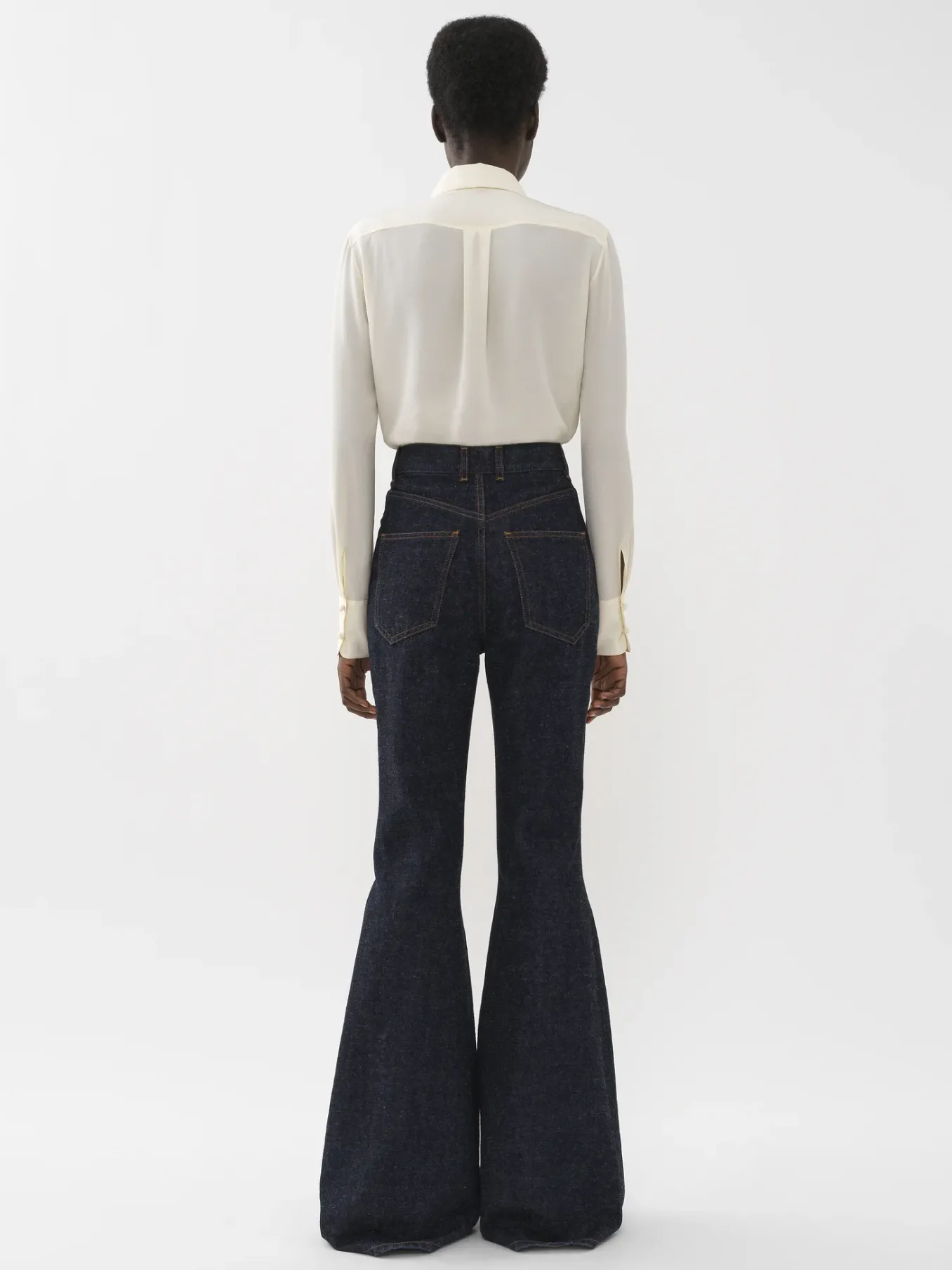 Pantalons Et Shorts-Chloé Pantalon Cloche « Merapi » Iconic Navy