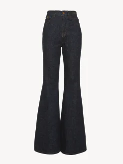 Pantalons Et Shorts-Chloé Pantalon Cloche « Merapi » Iconic Navy