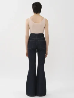 Pantalons Et Shorts-Chloé Pantalon Cloche « Merapi » Iconic Navy
