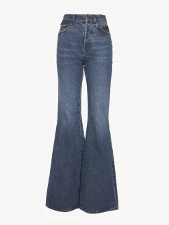 Pantalons Et Shorts-Chloé Pantalon Cloche « Merapi » Dusky Blue