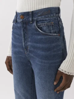 Pantalons Et Shorts-Chloé Pantalon Cloche « Merapi » Faded Denim