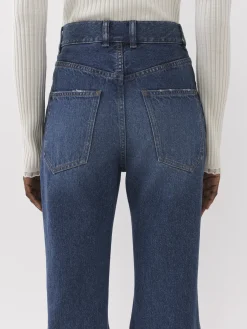 Pantalons Et Shorts-Chloé Pantalon Cloche « Merapi » Faded Denim