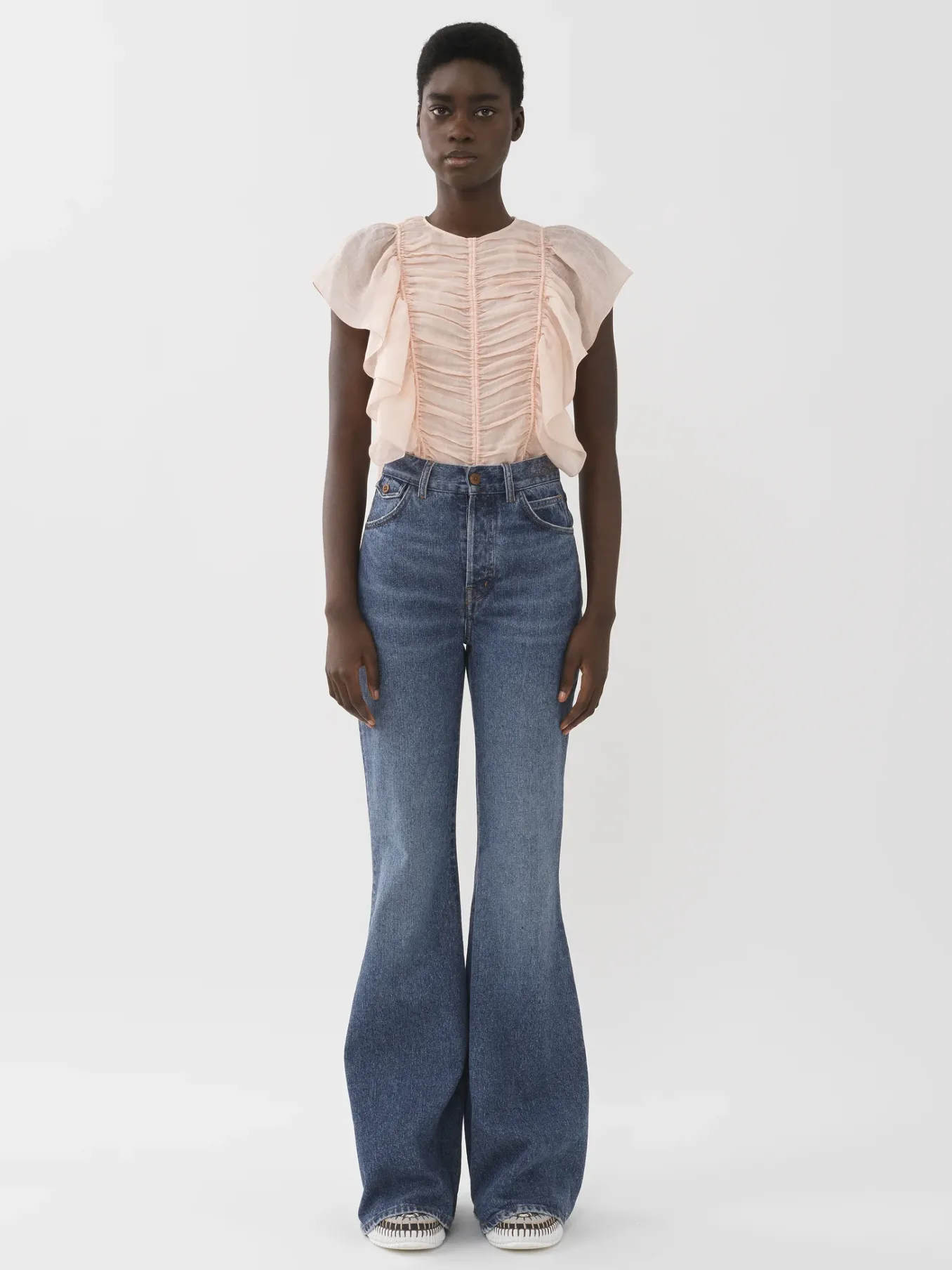 Pantalons Et Shorts-Chloé Pantalon Cloche « Merapi » Dusky Blue