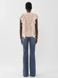 Pantalons Et Shorts-Chloé Pantalon Cloche « Merapi » Dusky Blue