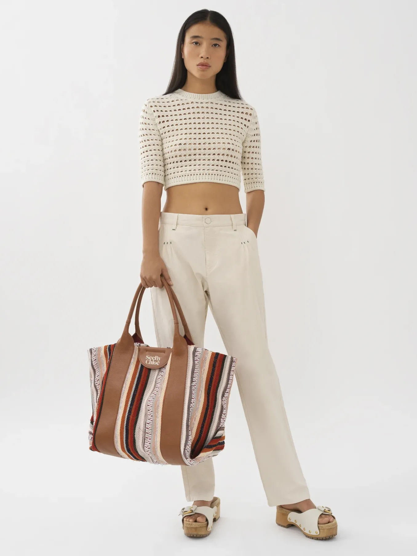 Vêtements-Chloé Pantalon Court Antique White
