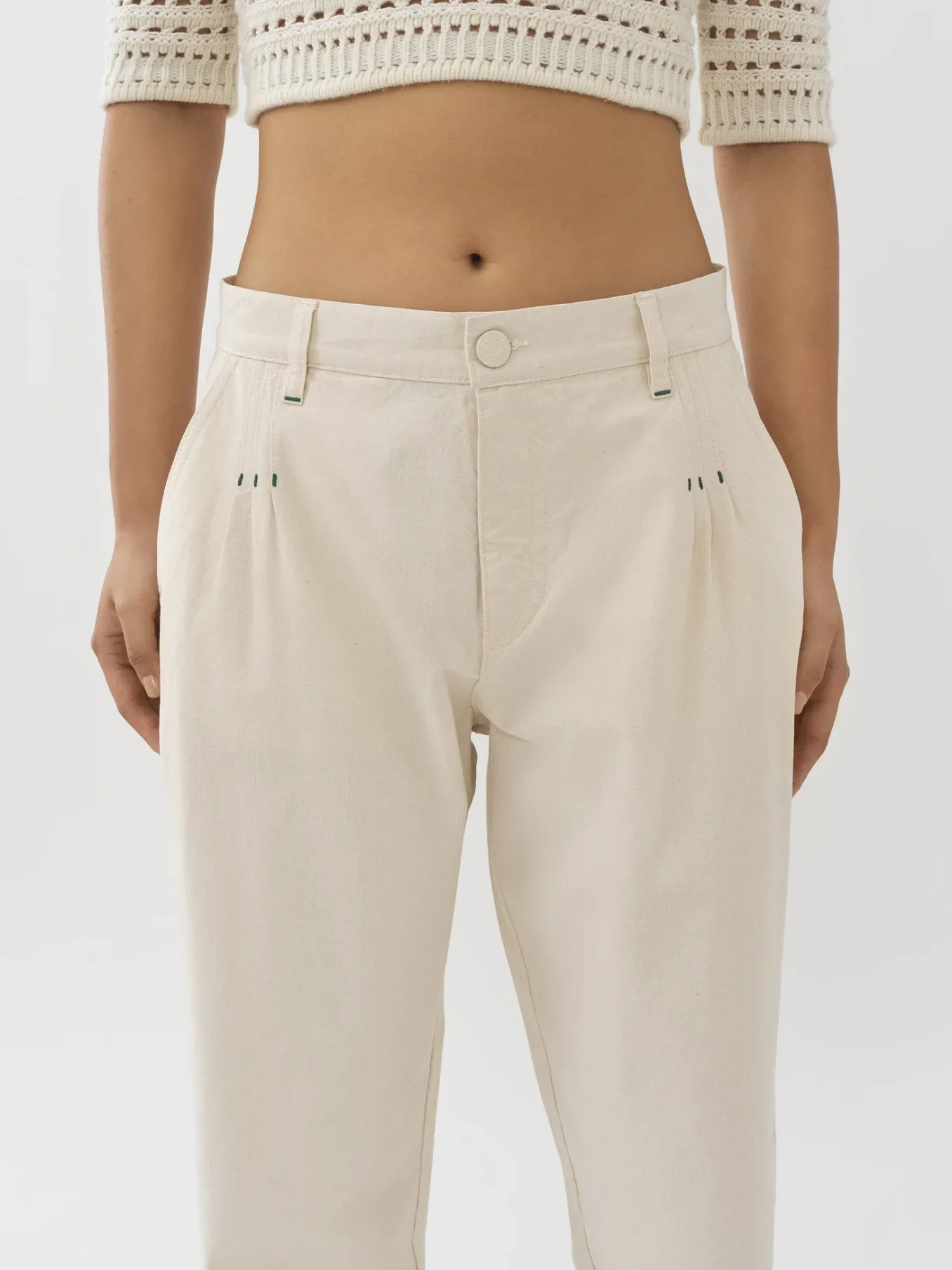 Vêtements-Chloé Pantalon Court Antique White