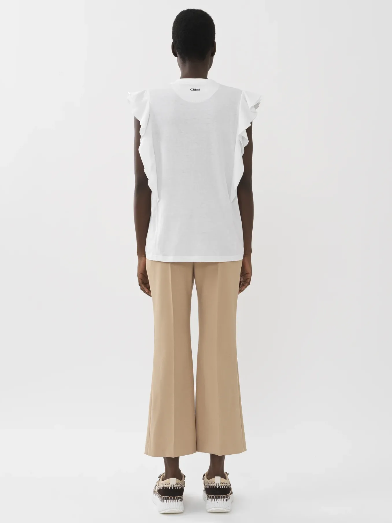 Pantalons Et Shorts-Chloé Pantalon Court A Pont Soft Tan
