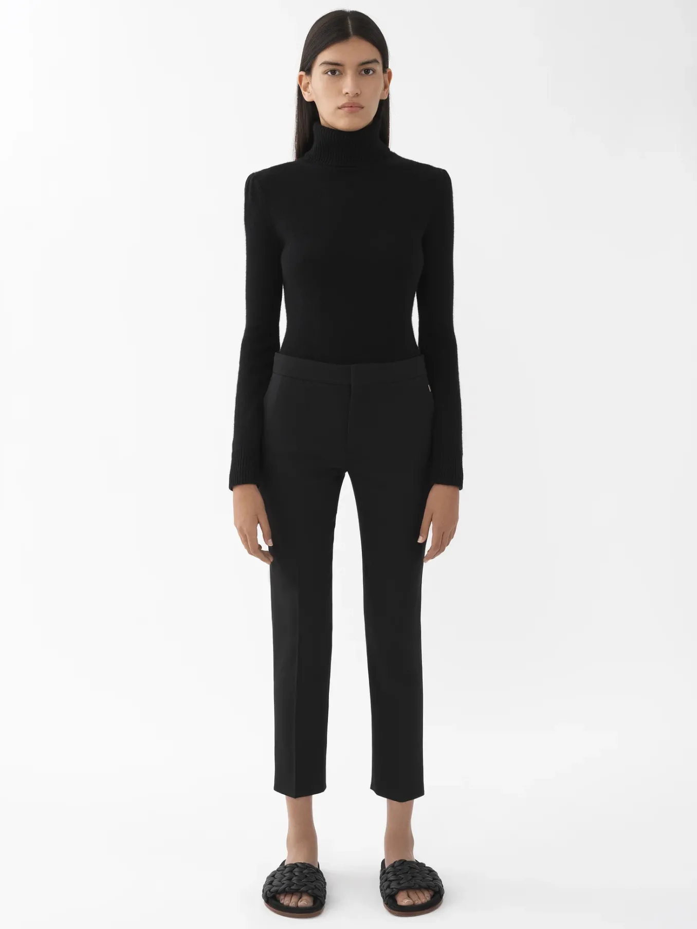 Pantalons Et Shorts-Chloé Pantalon Court Cigarette Noir