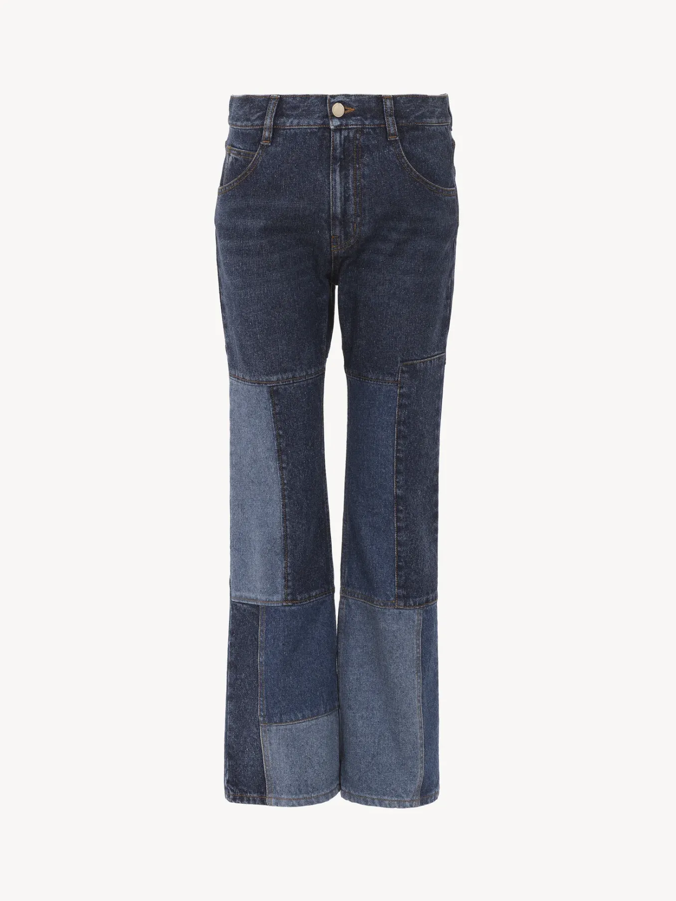 Pantalons Et Shorts-Chloé Pantalon Court Evase Multicolor Blue 1